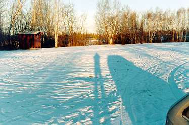 Long winter morning shadows